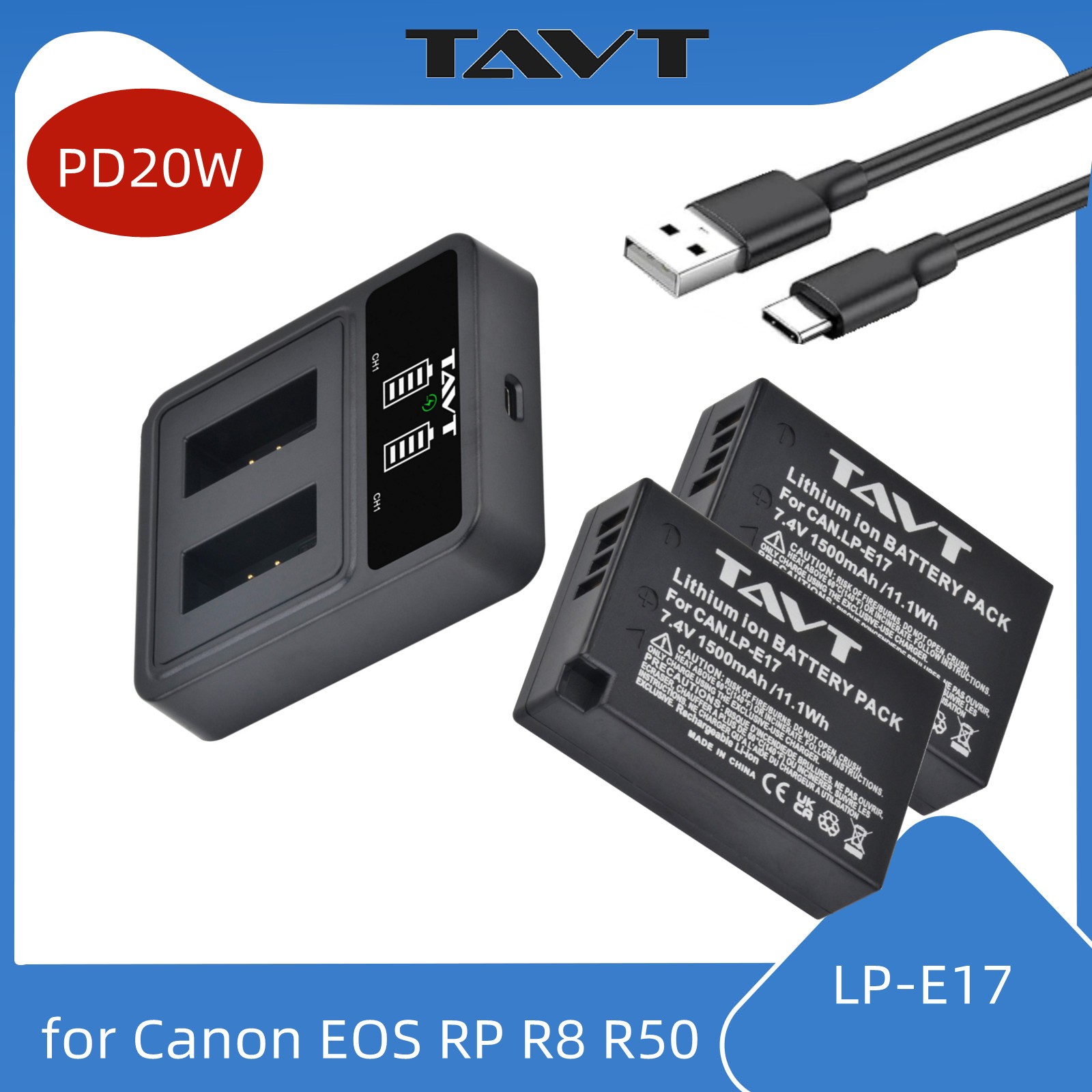 Canon Camera Eos R50 - LP-E17 LPE17 LP E17 Camera Battery+PD