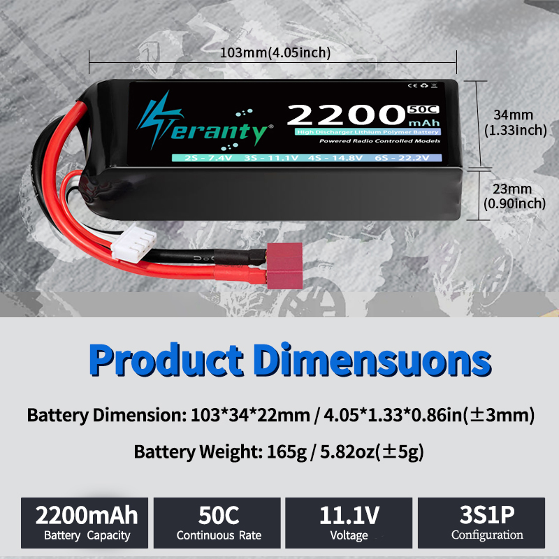TERANTY 3S 2200/2400/2600mAh L - đánh giá và giá Drone Battery Plate