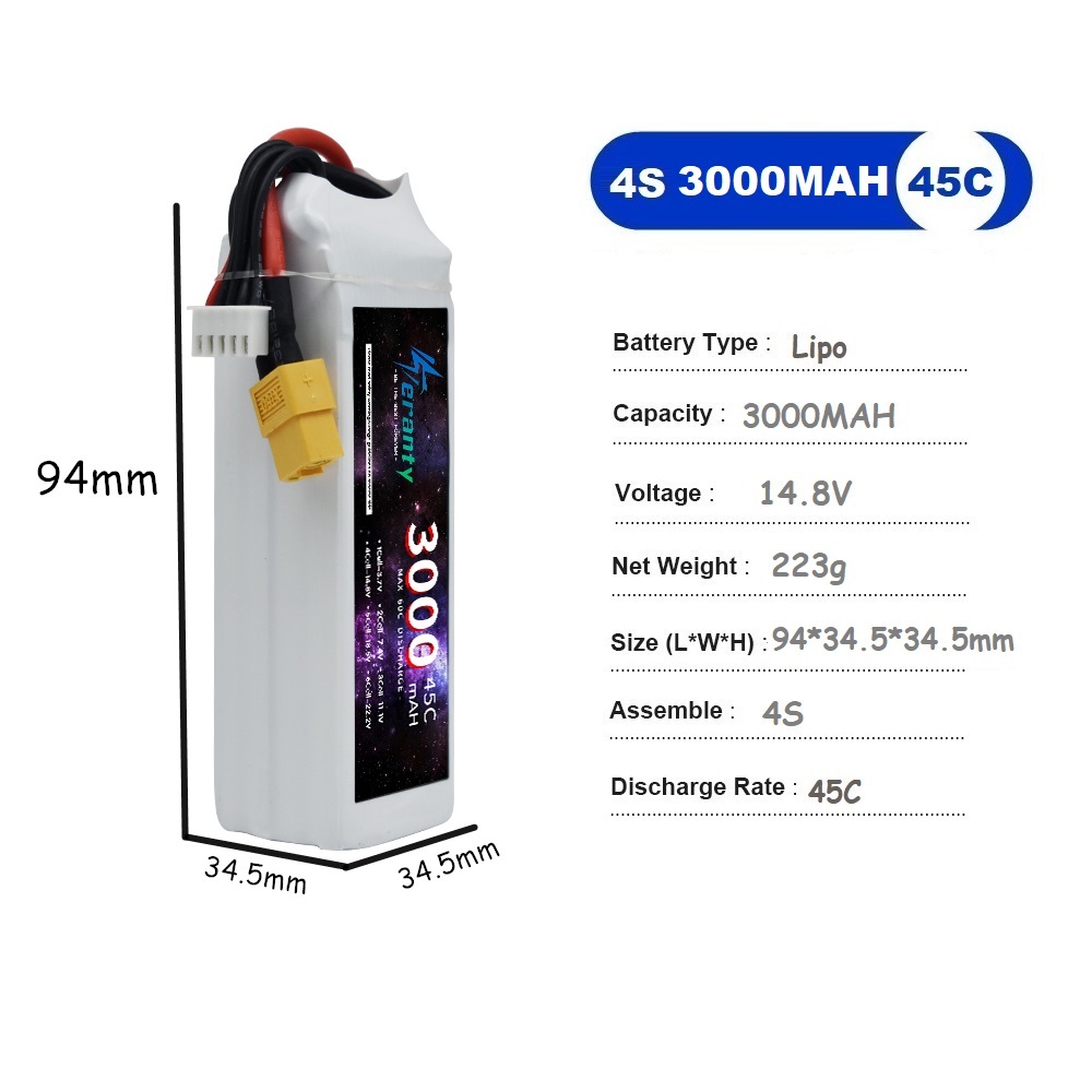 4S LiPo Battery 14.8V 1500mah  - đánh giá và giá Drone Battery 4S