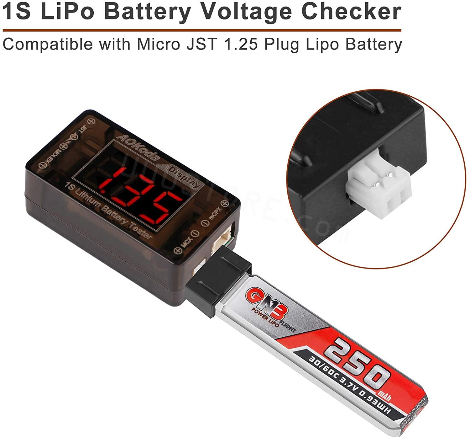 AOKoda AOK-041 1S LiPo Battery - đánh giá và giá Drone Battery Voltage Checker