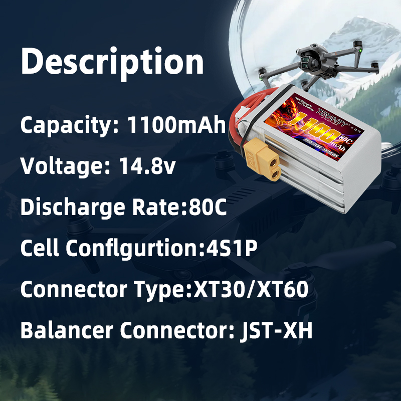 TERANTY 4S 1100mAh 80C/160C Li - đánh giá và giá Drone Battery Plate