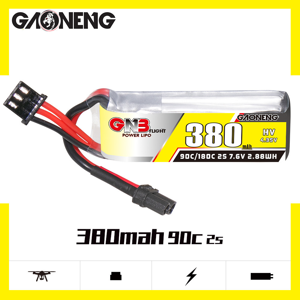 GNB 2S 7.6V 380mAh 90C/180C Li - đánh giá và giá Drone Battery Plate